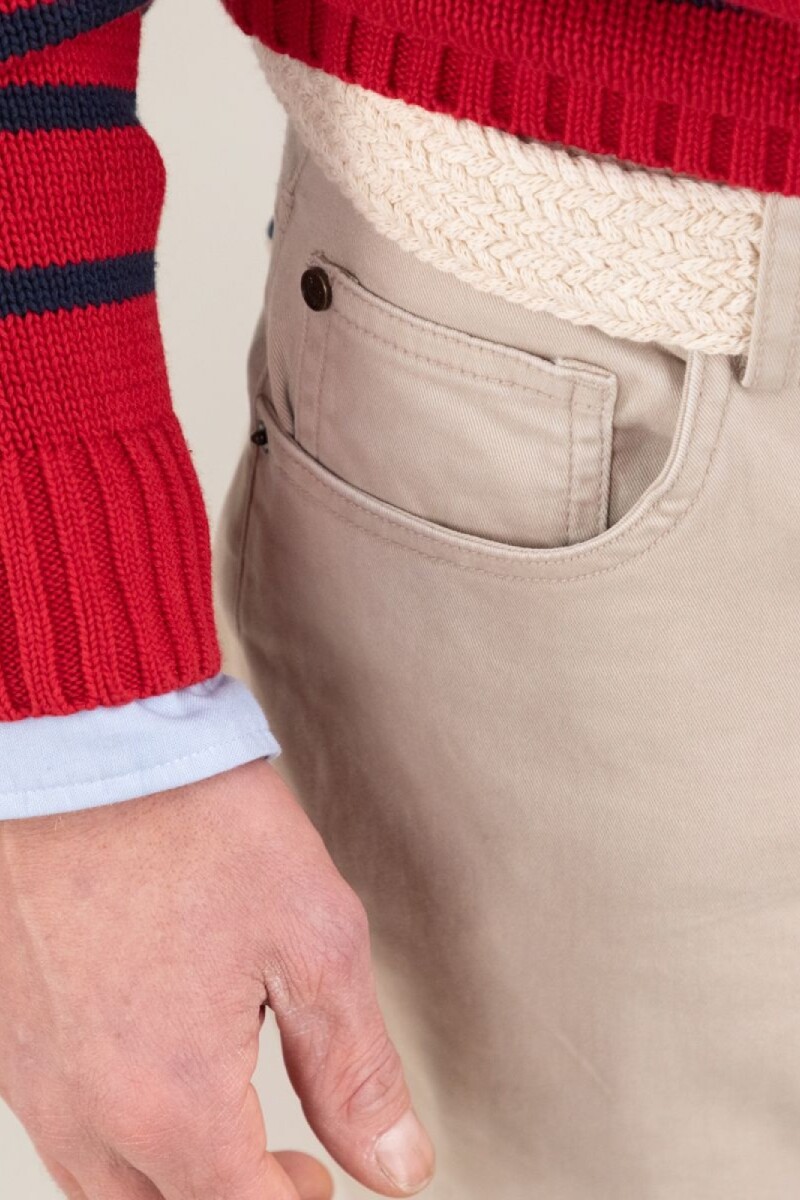 Pantalón 5 Bolsillos Beige