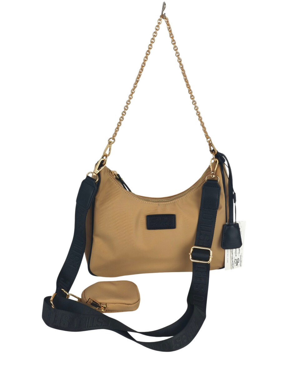 Cartera con cadena - Beige 