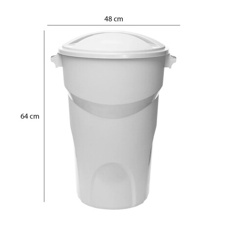 Tarro Basura Residuos Papelera Mediana Plástica c/ Tapa 50Lt Blanco