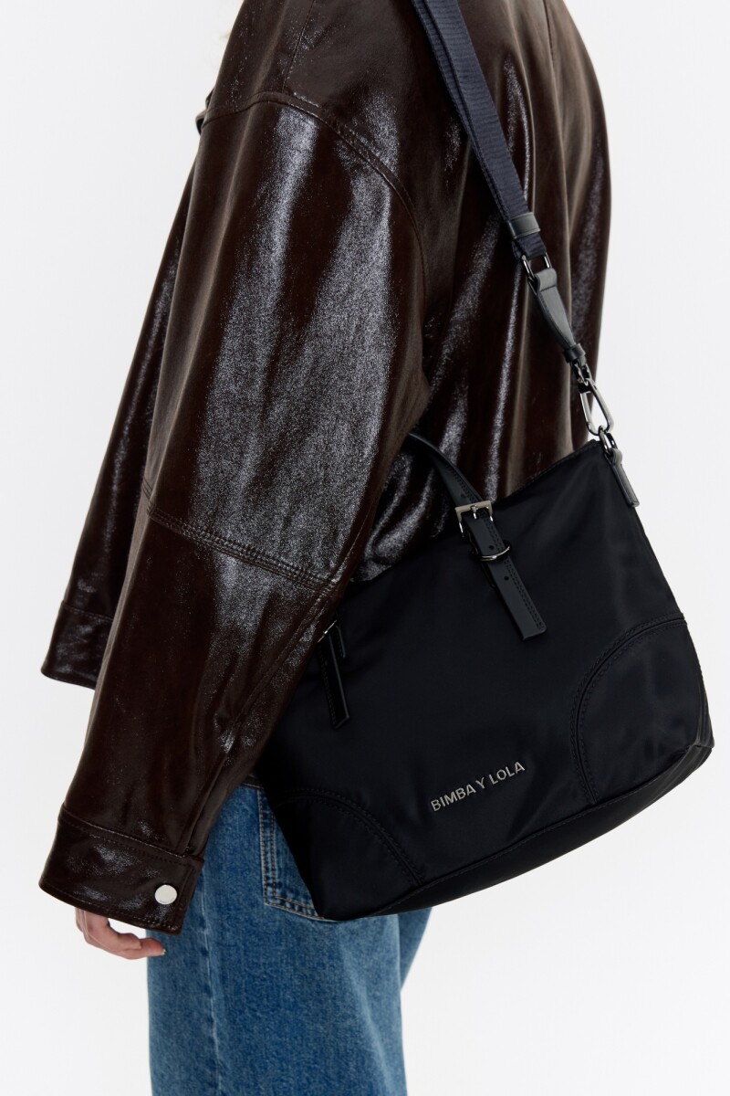 BOLSO SHOPPER MEDIANO NYLON Negro