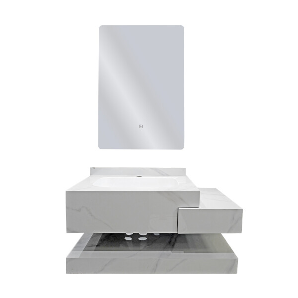 CONJUNTO DE BAÑO HABITARE MODELO SYM1026-80 / MUEBLE + BACHA + ESPEJO CON LUZ Conjunto De Baño Habitare Modelo Sym1026-80 / Mueble + Bacha + Espejo Con Luz