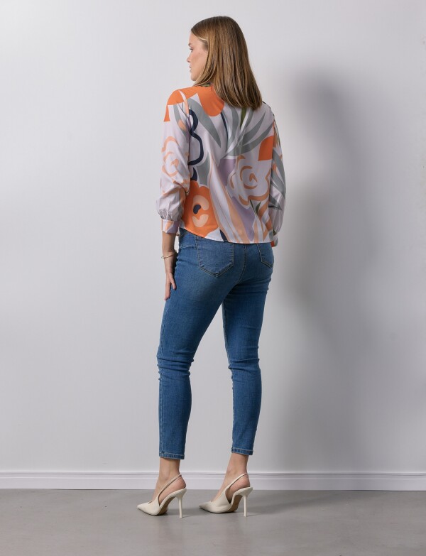 Blusa Gasa MULTI/BLANCO