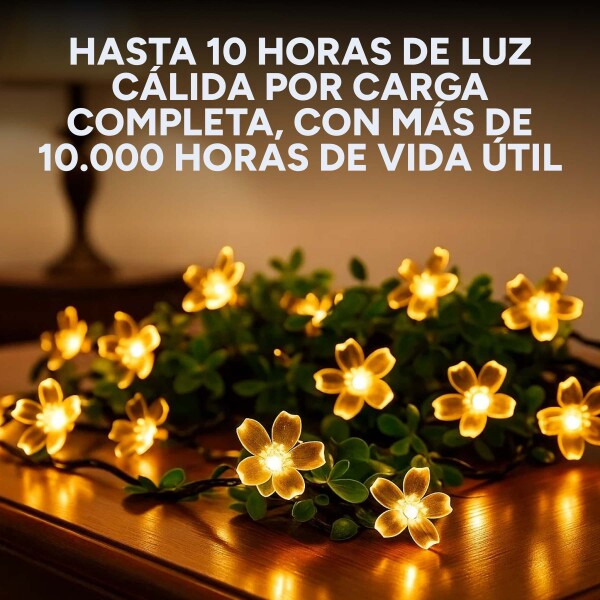 Guirnalda Guía De Luces Solares Flores 10m Jardín Exterior Variante Flores