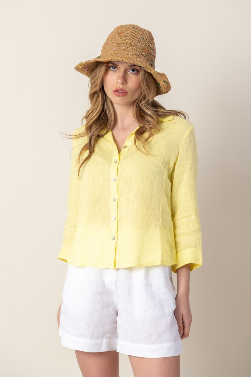 Camisa de dama lino - Amarillo 