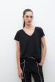 Blusa escote en V negro