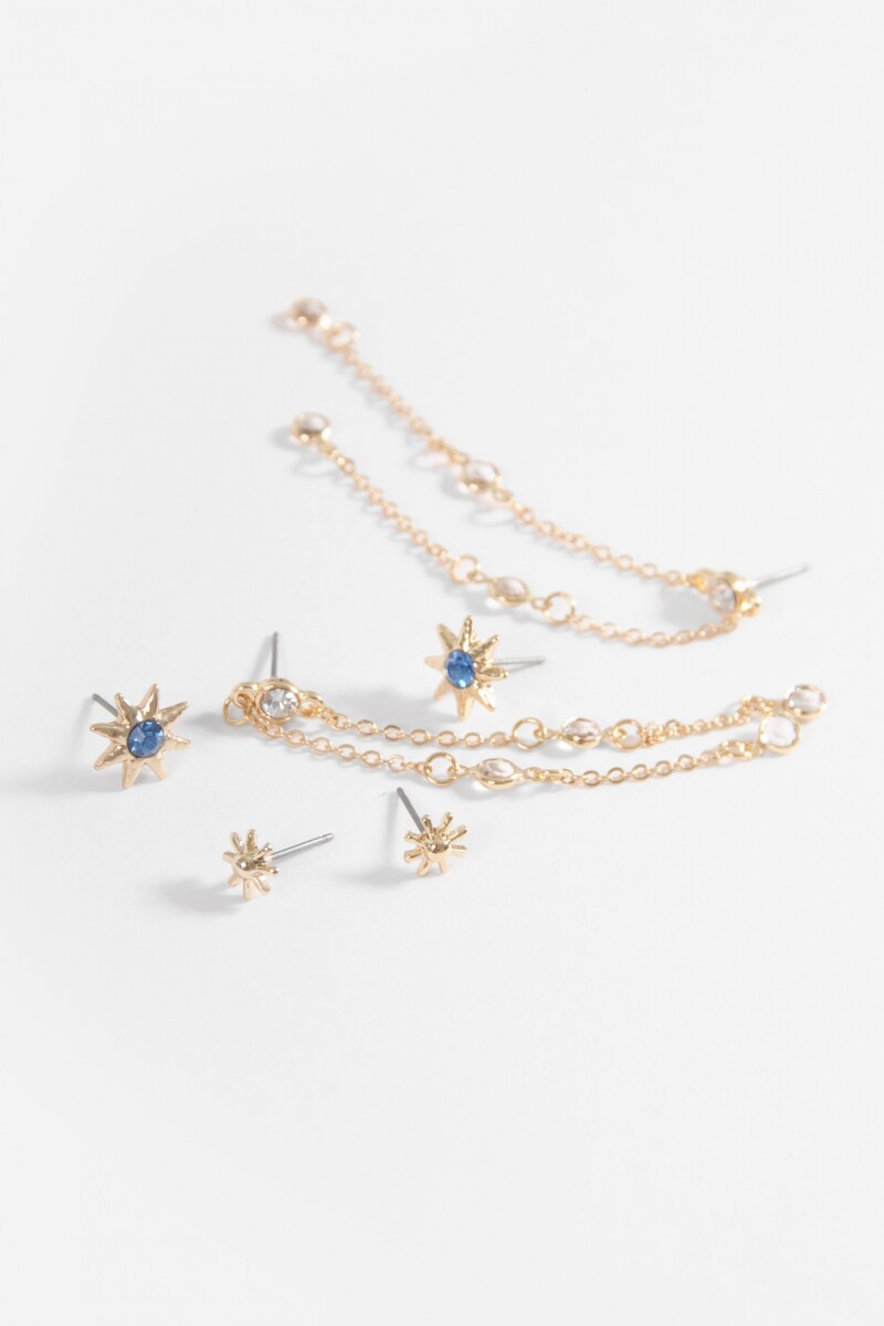 Set de 3 caravanas mystic dorado