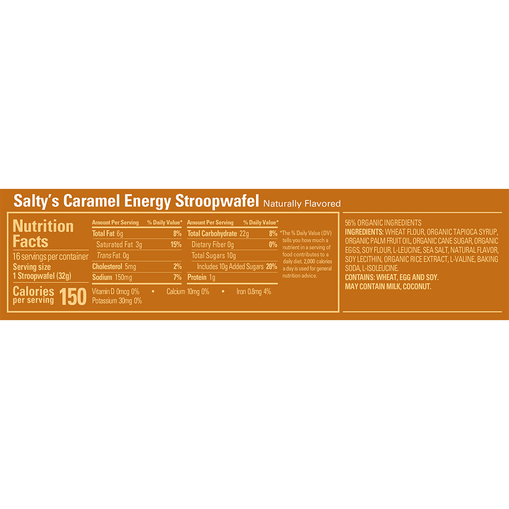 Waffle Energizante Saltys Carame Amarillo/mostaza