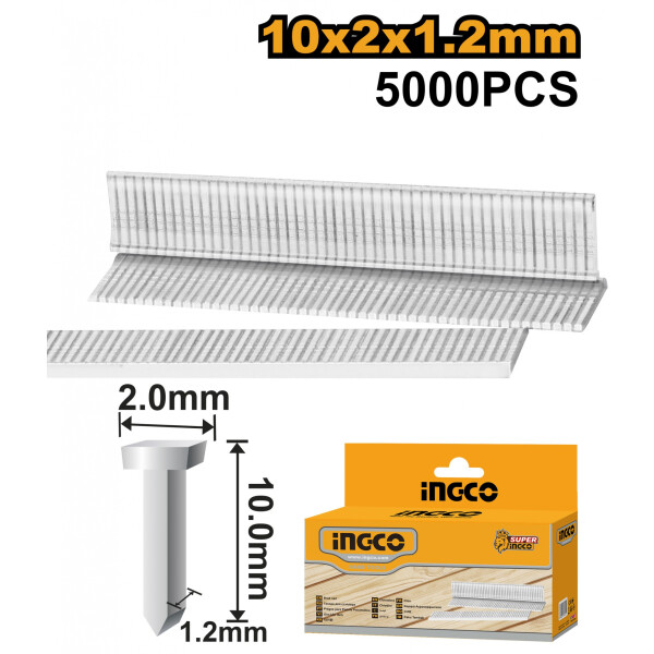 CLAVOS 10X2X1.2MM PARA CLAVADORA INGCO STS6110 CLAVOS 10X2X1.2MM PARA CLAVADORA INGCO STS6110