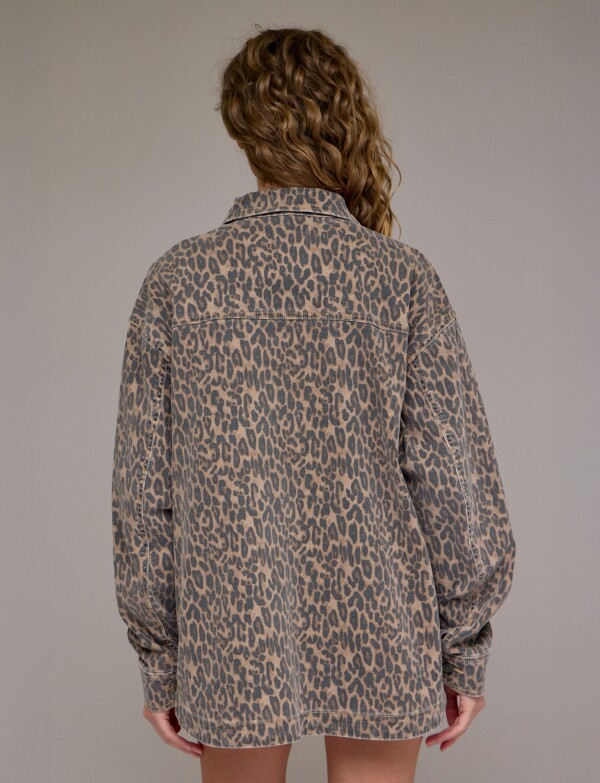 Chaqueta Oversize Animal Print BEIGE/MULTI