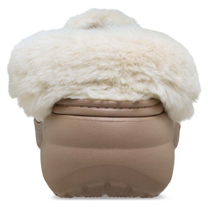 Classic Platform Fuzz Lined Clog W Latte