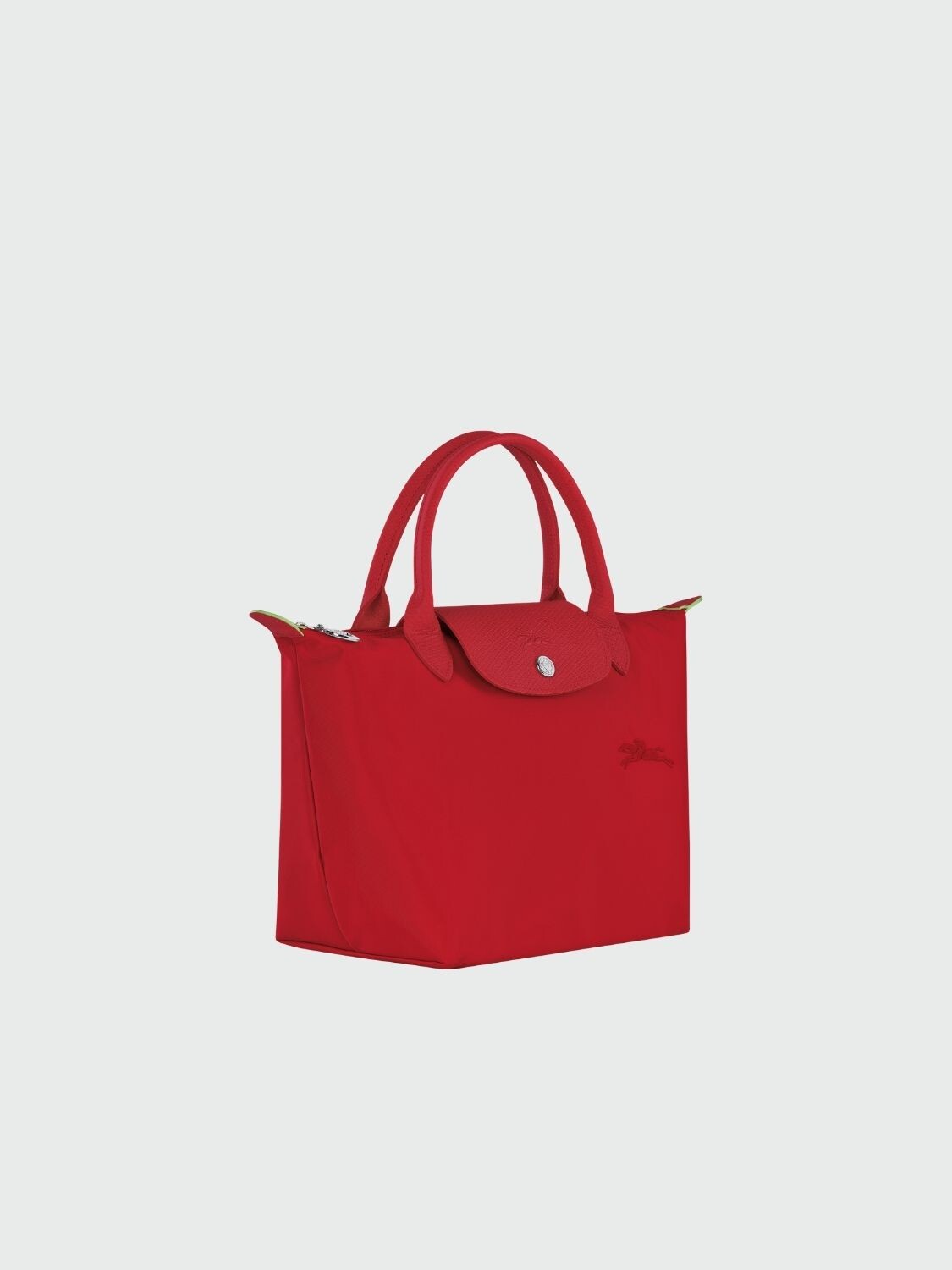 Longchamp -Cartera Longchamp plegable de nylon con cierre y asa corta, Le pliage green S Rojo