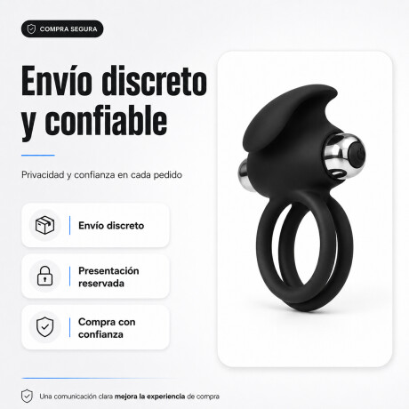 Anillo Vibrador Rabbit Doble Recargable USB Negro
