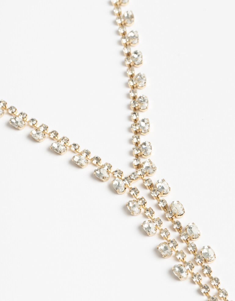 Collares Largos Strass Collar Largo Strass - Dorado