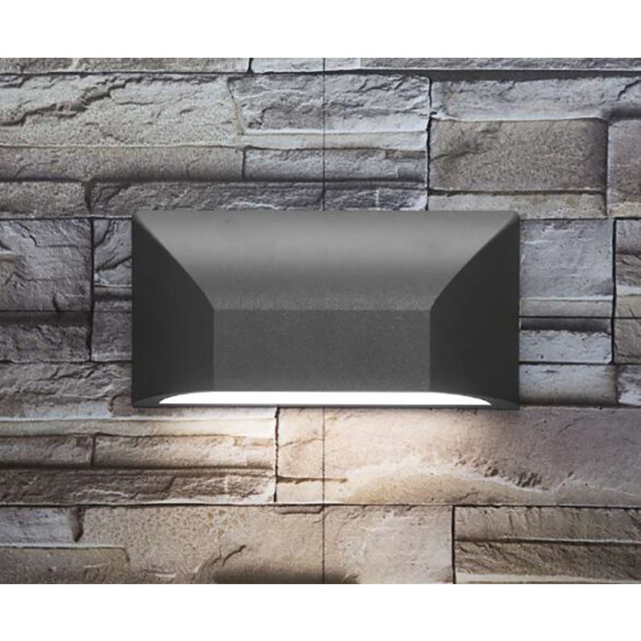 Aplique de pared LED, gris oscuro, IP65 12W 3000K AO1120