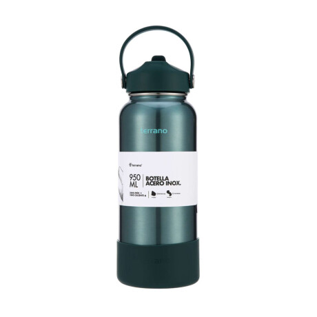 Botella Térmica Con Pico 950Ml. Verde Metalizado