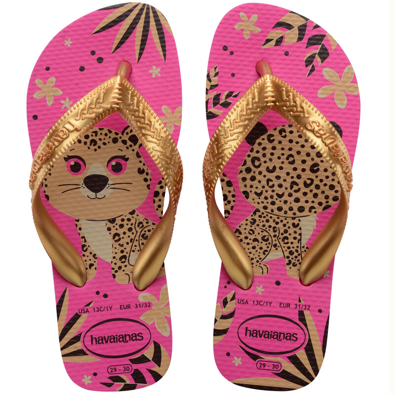 Sandalia de Niños Havaianas Kids Top Pets Rosa - Dorado