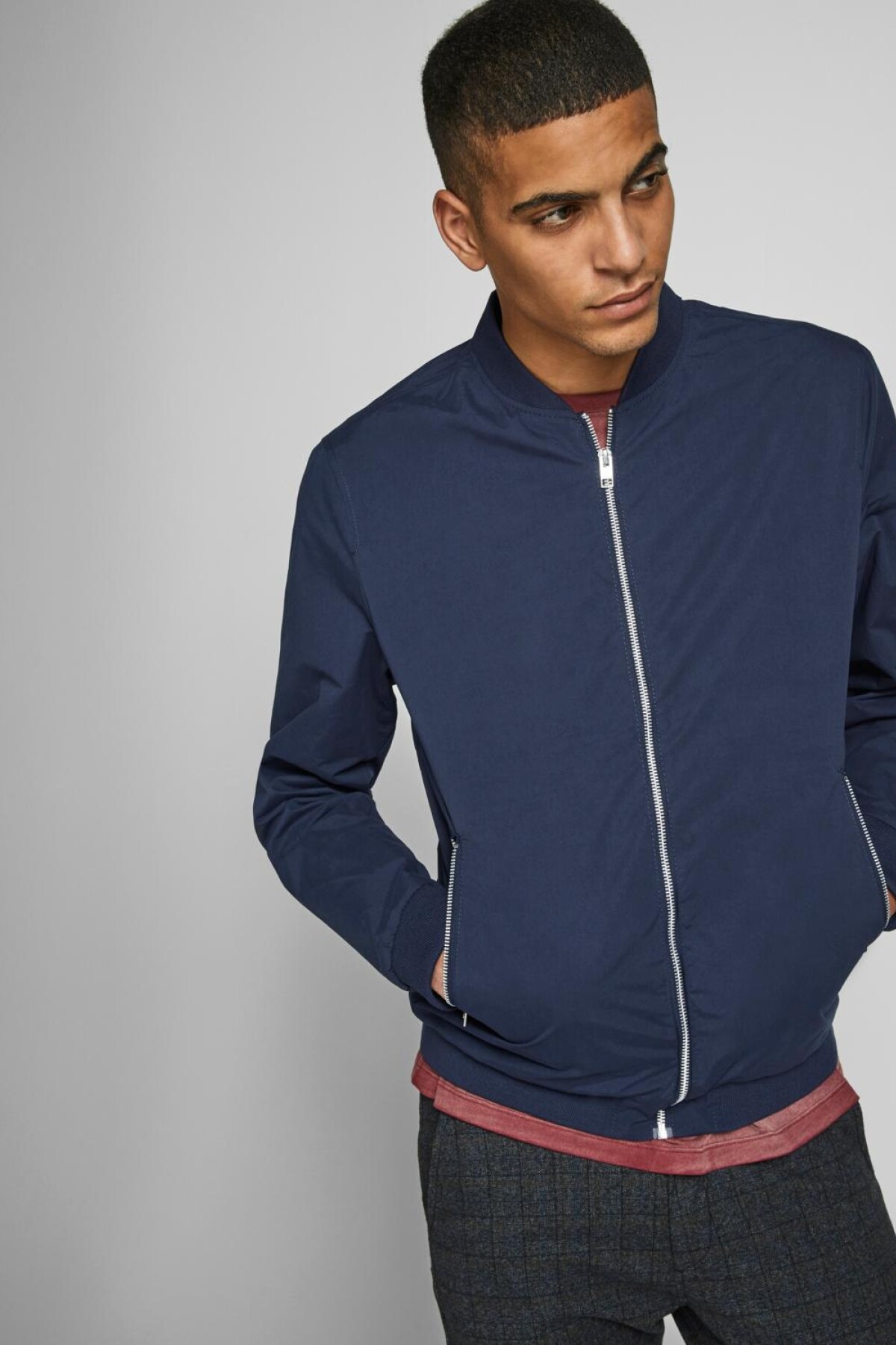 Chaqueta Rush Bomber Detalle Cremalleras Navy Blazer