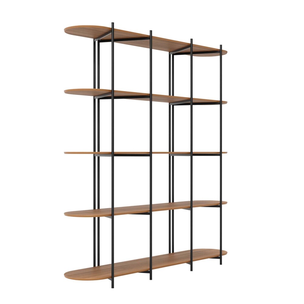 ESTANTERÍA/BIBLIOTECA/DIVISOR MDF-Y-ACERO NEGRO AMAYA