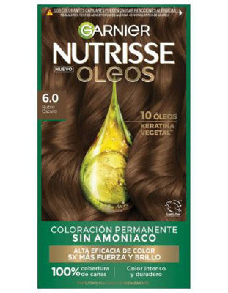 Tinta Garnier Nutrisse Óleo Nº6 Rubio Oscuro | Color Radiante y Cabello Sedoso 