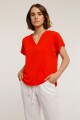 Blusa escote V naranja