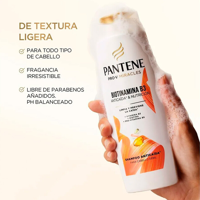 Shampoo Pantene Biotinamina B3 Anticaída 300 Ml. Shampoo Pantene Biotinamina B3 Anticaída 300 Ml.