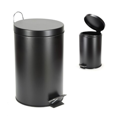 Cesto de basura 12 Litros Residuos Papelera Extraíble Acero Inoxidable Negro Cesto de basura 12 Litros Residuos Papelera Extraíble Acero Inoxidable Negro
