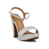 Sandalia Formal Mujer Vizzano Taco Alto Brillosa Plata