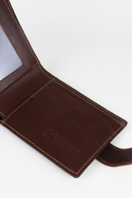 Billetera Jacinto con Pasador Camel con Marrón
