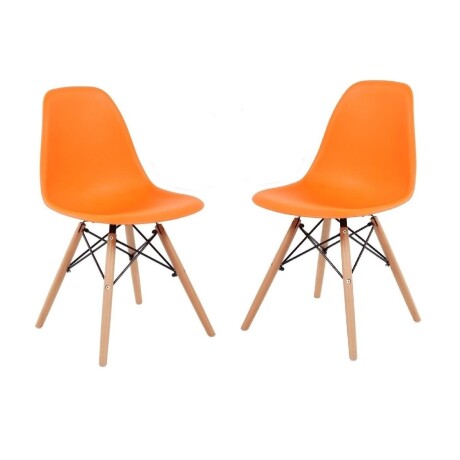 Silla De Comedor Eames Pack 2 Unidades Varios Colores Lumax Naranja