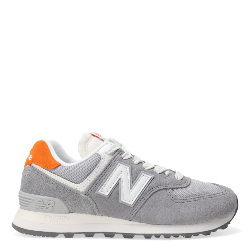 Championes de Mujer New Balance 574 Gris - Blanco - Anaranjado