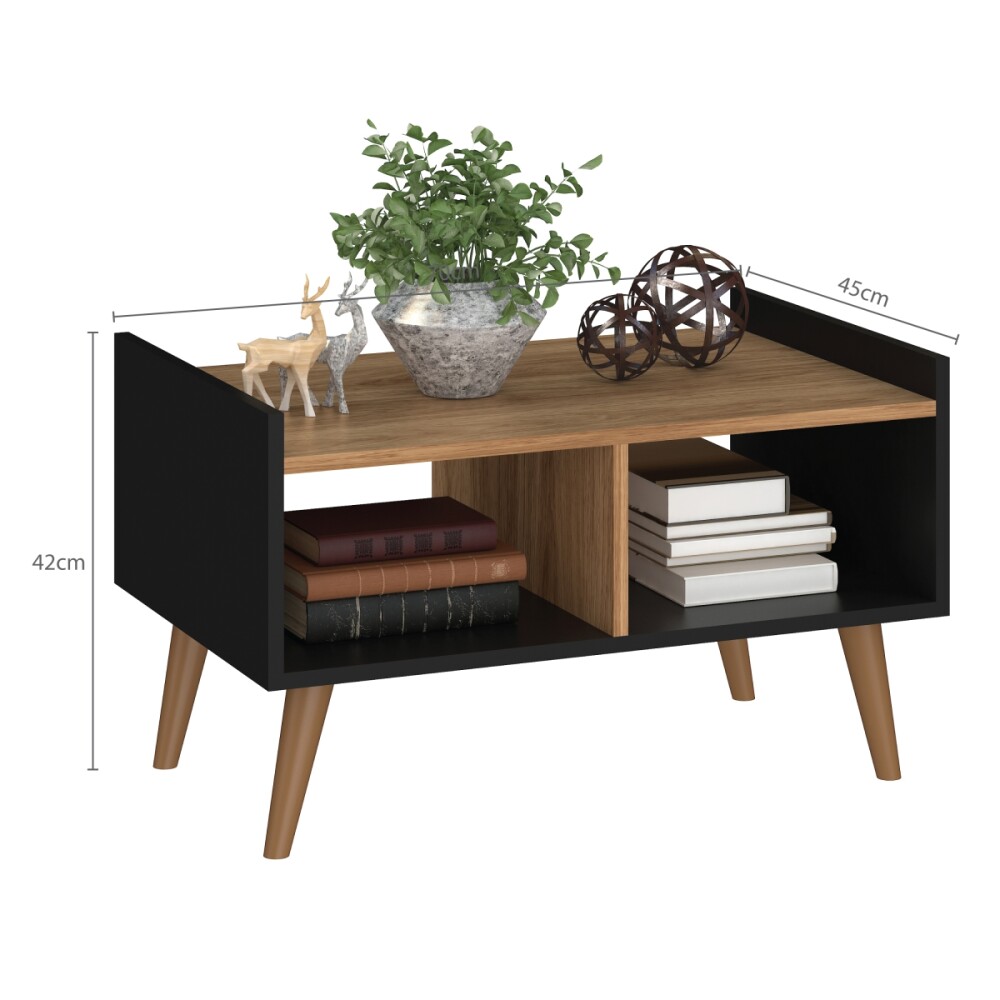 Mesa Ratona Retro Nordik Negro y Miel