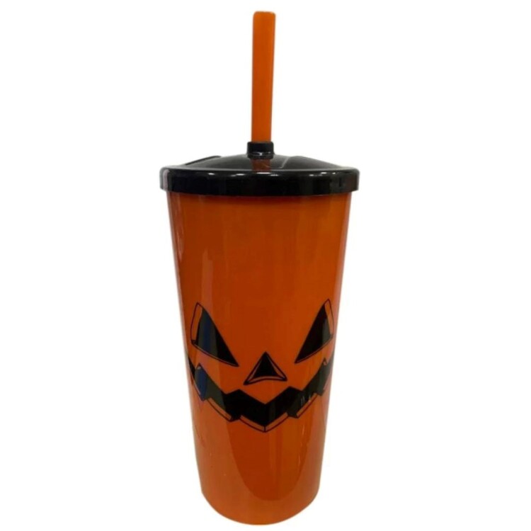 VASO HALLOWEEN CARA 0,6 LTS NARANJA