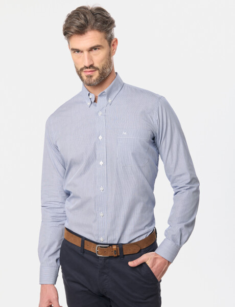 CAMISA SPORT A RAYAS Azul