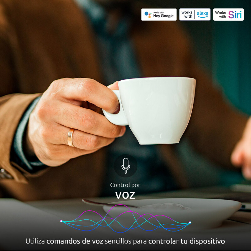 REGLETA PROTECTOR DE SOBRETENSIÓN SMART,4 TOMACORRIENTES, CONTROL POR VOZ 001