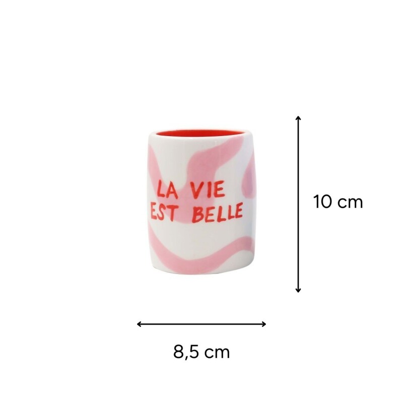 VC-QR Vaso De Cerámica 10cm Marca Que Rico - La Vie