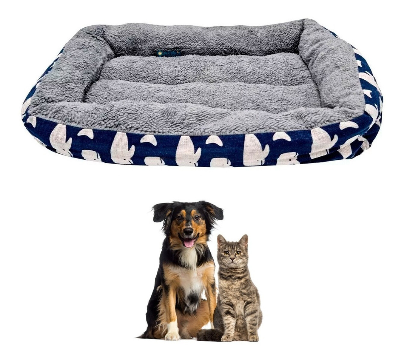 Cucha Cama Colchón Puff Perro Gato Mascota 40x30 - Variante Ballenas 