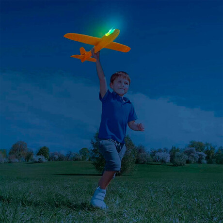 Avión Pistola Lanzador Espuma X3 Desarmable C/luz Celeste
