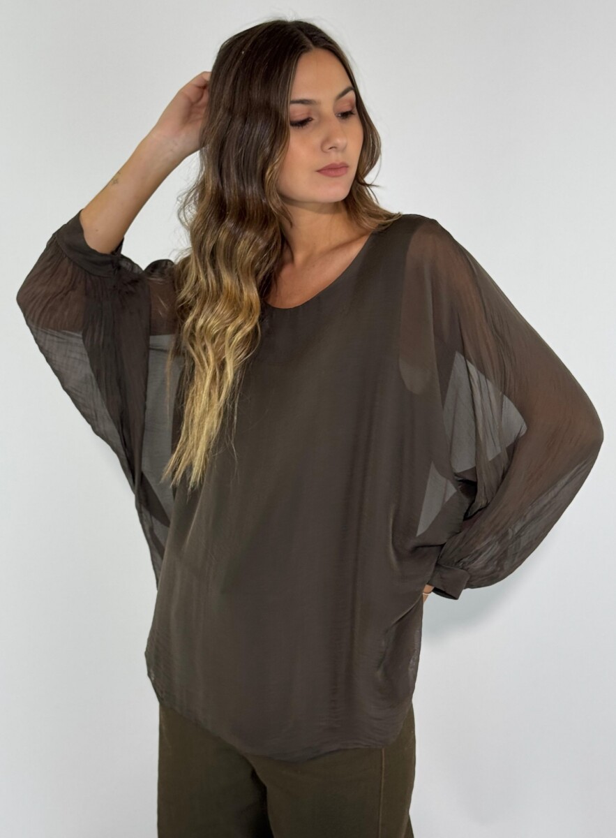 BLUSA MAIARA - CHOCOLATE 