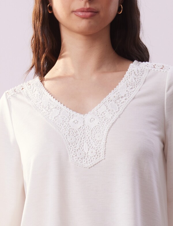 Blusa Crochet BLANCO