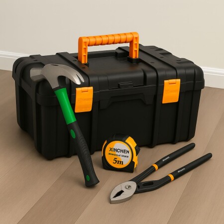 PACK CAJA HERRAMIENTAS + METRO + MARTILLO + ALICATE PACK CAJA HERRAMIENTAS + METRO + MARTILLO + ALICATE