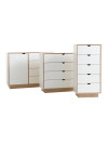 Cómoda MAMMEN 4 cajones 1 puerta bl/roble Cómoda MAMMEN 4 cajones 1 puerta bl/roble