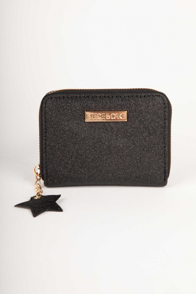 BILLETERA SHINY STAR Negro