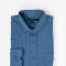 Camisa m/l lisa efecto lino azul