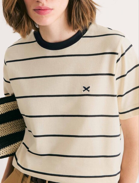 CAMISETA MANGA CORTA DE RAYAS AZUL