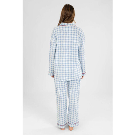 Pijama mafalda franela algodon Celeste