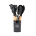 Set de 12 Utensilios de Cocina de Silicona Antiadherente con Mango Madera Set de 12 Utensilios de Cocina de Silicona Antiadherente con Mango Madera