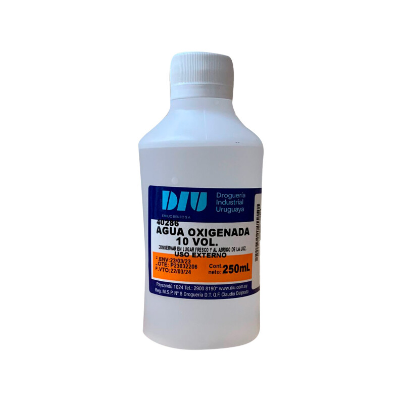 Agua Oxigenada 10 Vol. 250 Ml — Farmacia El túnel