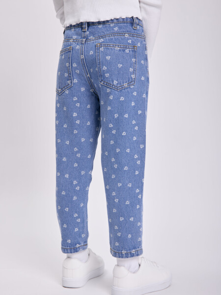 Pantalón jean slouchy estampado Azul Claro