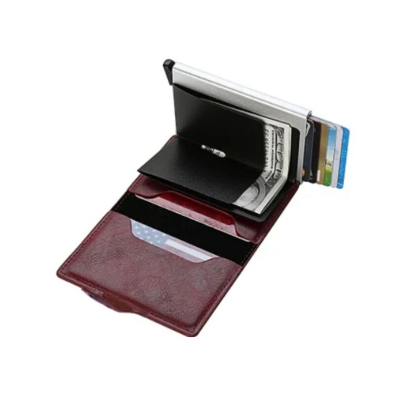 Tarjetero Billetera Bloqueo Rfid Anti Clonacion Color marrón claro