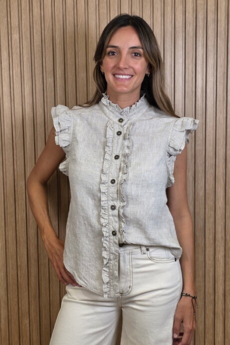 Musculosa Coco Lino Beige Melange